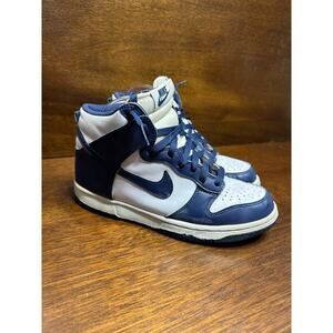 Nike Dunk High Navy Sneaker Shoe Unisex 6.5Y Athletic Retro Basketball Youth